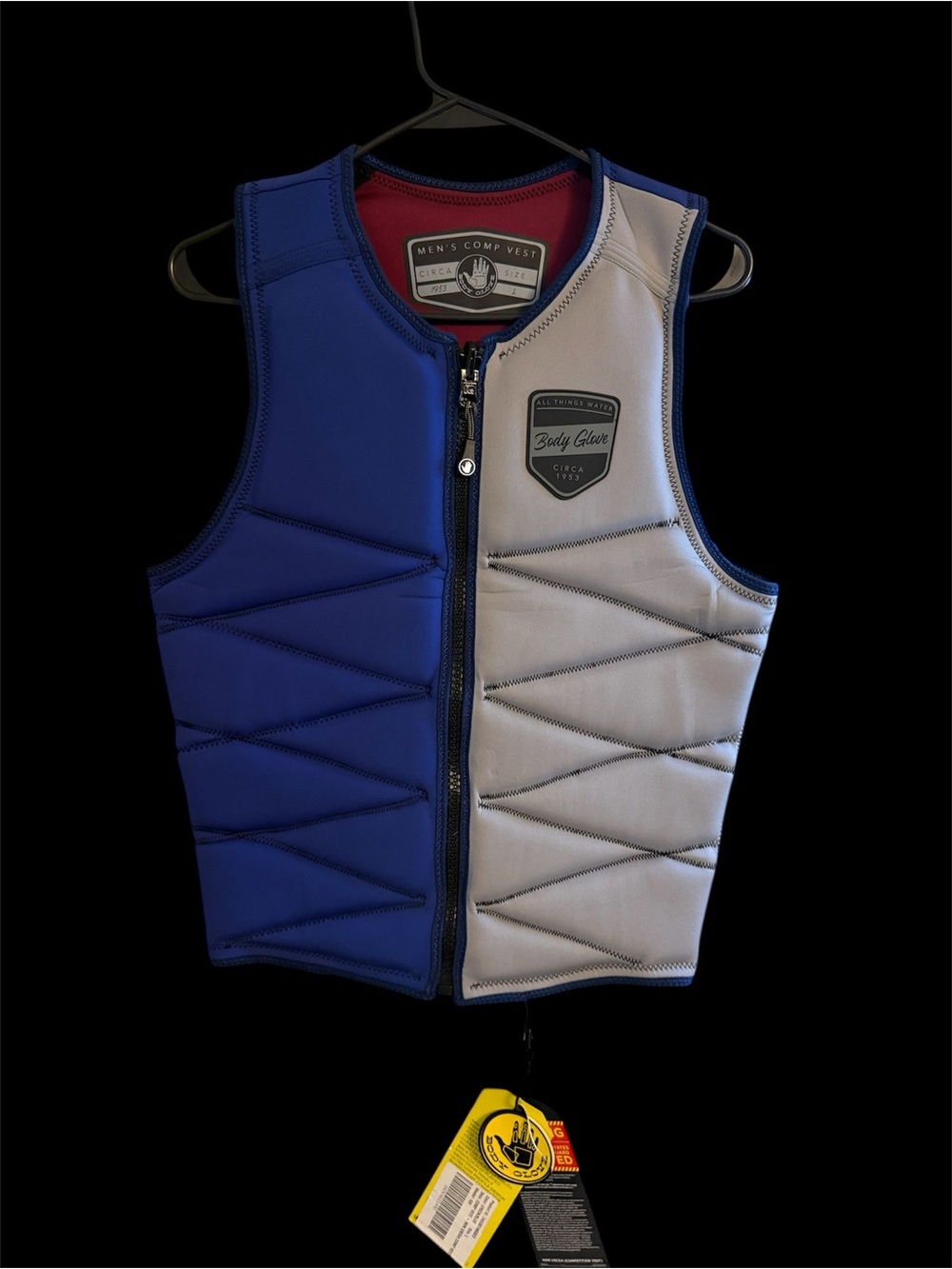 Body Glove Men’s Large Blue & Gray Full Zip Competition Vest. NotCoastguardCert